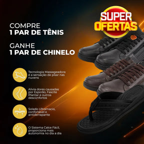 Kit Pegada Sapatênis Ortopédico + Chinelo Massageador [Envio Nacional]