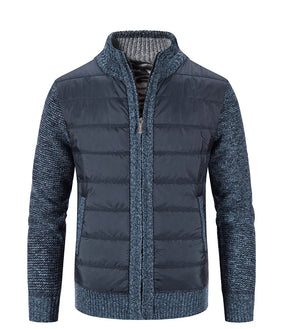 Jaqueta Puffer Masculina com Manga em Lã