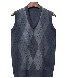Colete Xadrez Masculino de Lã - Estilo e Conforto